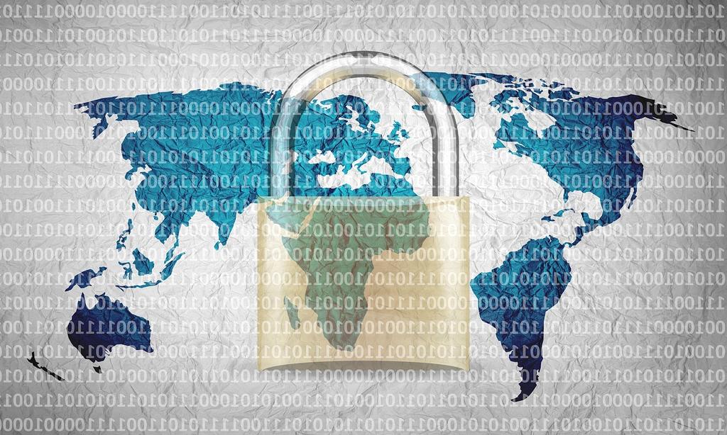 Cybersecurity shield graphic